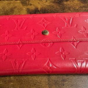 Louis Vuitton Coral (pink/red) Embossed Women's long wallet
